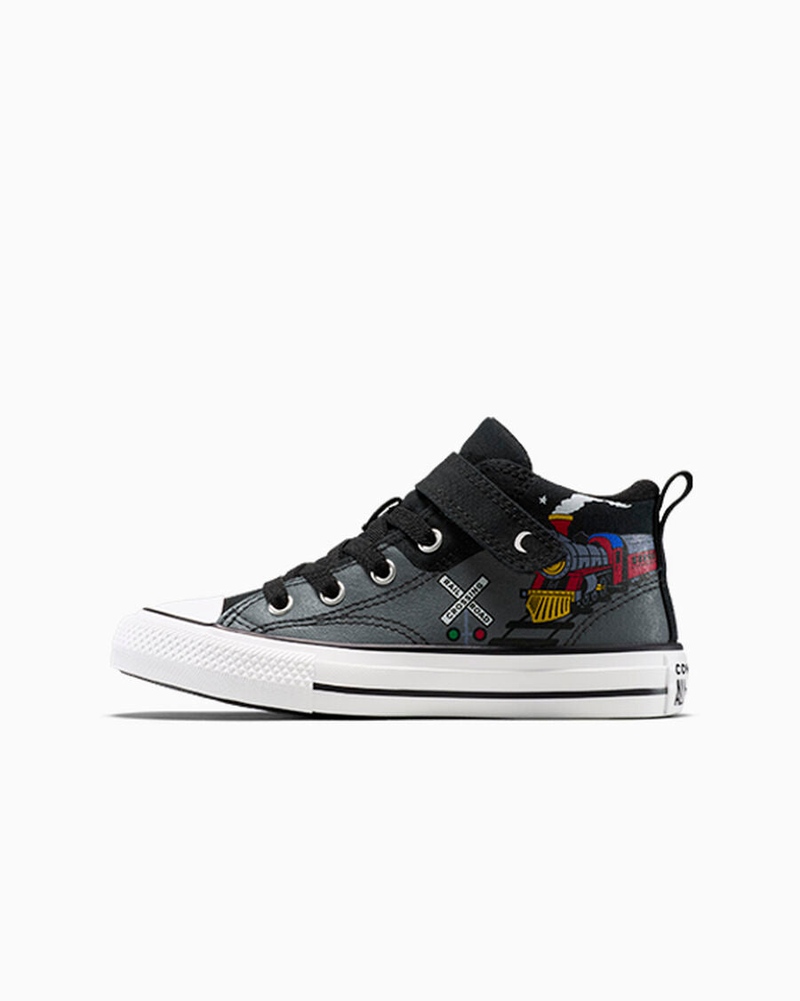Kids' Train Graphic Canvas Mid-Top Sneaker