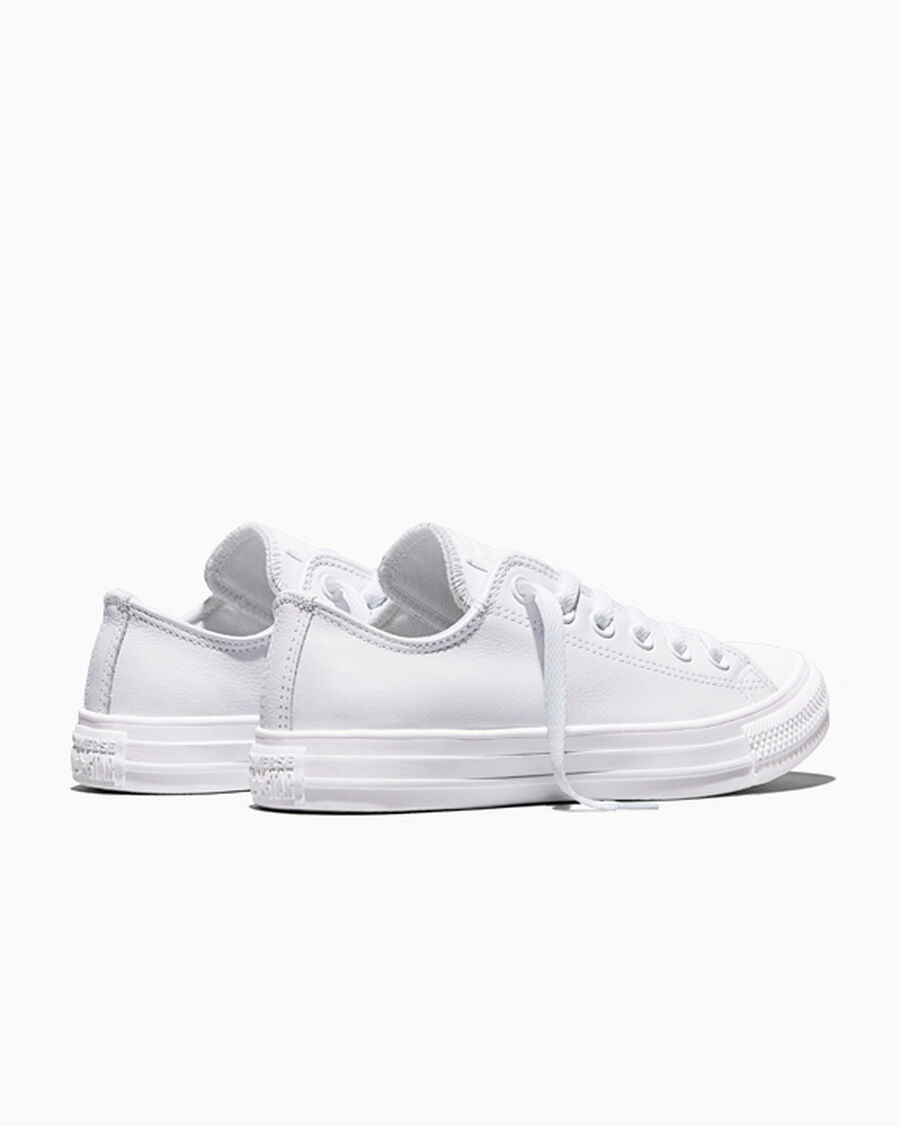 Leather Low Top Sneaker - Black - Mono White