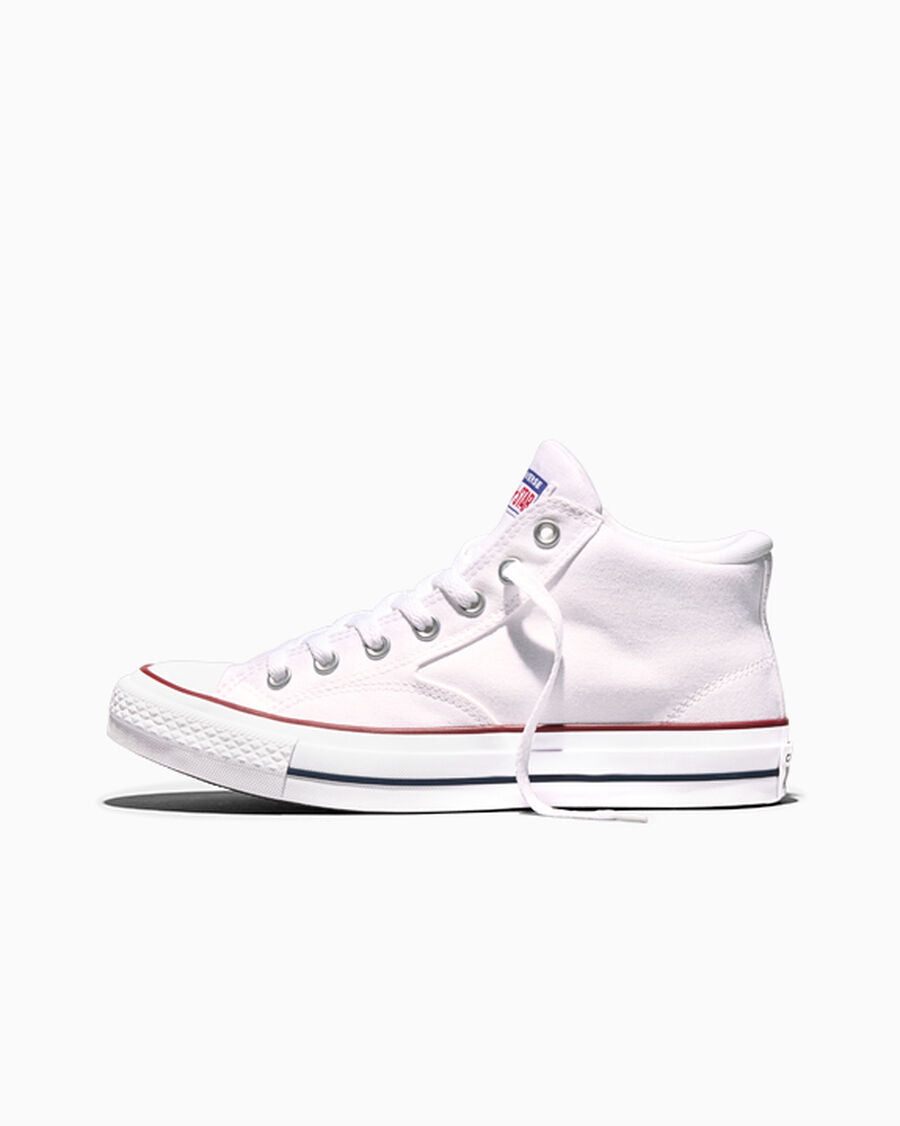 Canvas Mid-Top Sneaker - White/Red/Blue
