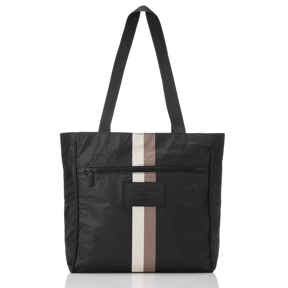 Structured Nylon Tote - Striped