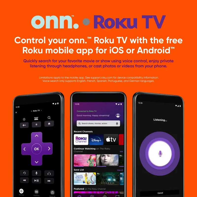 onn. 50 inch Class 4K UHD LED Roku Smart TV - 2160p
