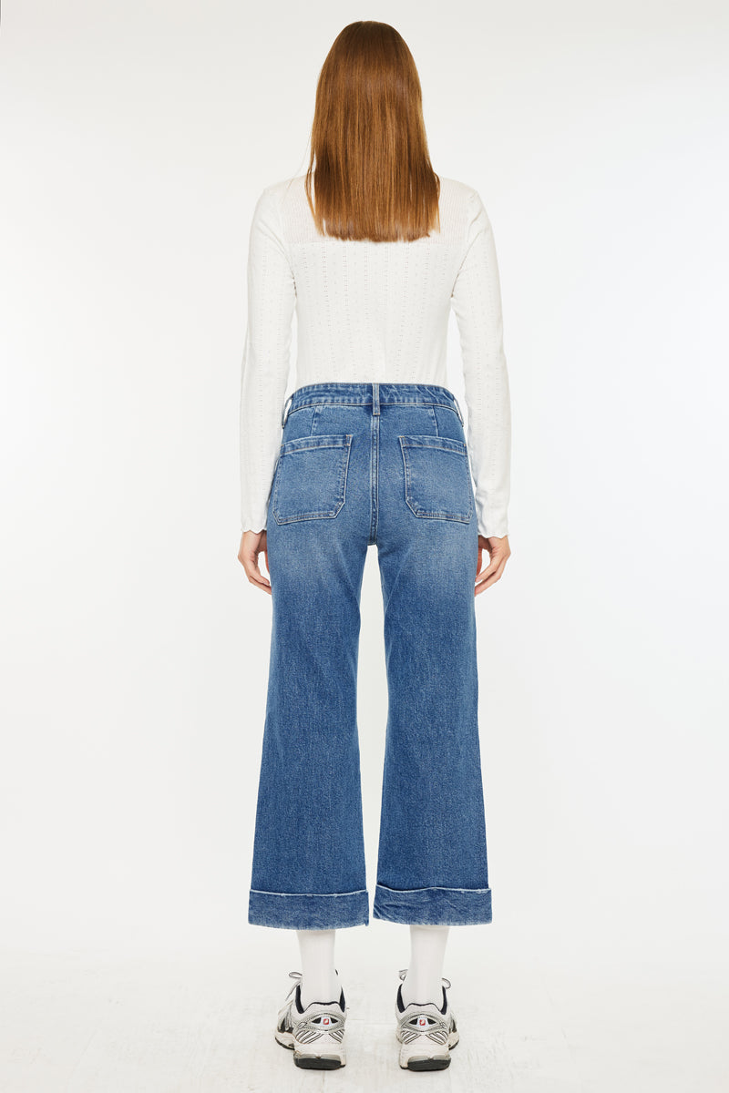 Women's High Rise Cropped Flare Jeans - Angelina