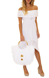 'OCTAVIA' white cotton bag