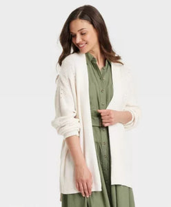 Womans long sleeve Ivory cardigan