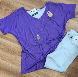 PURPLE SHORT SLEEVE TOP