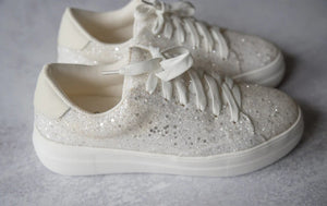 Corkys White Chunky Glaring Glitter Sneakers