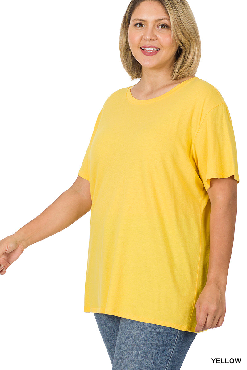 Yellow Round Neck Tee Shirt