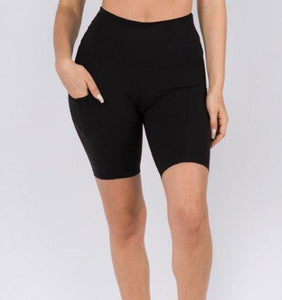 Black Bike Shorts 8" Length