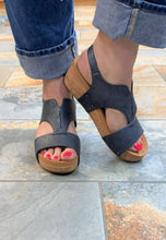 Load image into Gallery viewer, Corky&#39;s Refreshing Navy Blue Wedge Sandal
