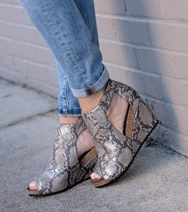 Corky's Starburst Snakeskin Wedge Shoe