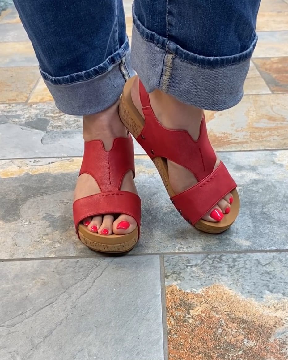 Corky's Refreshing Red Wedge Sandal