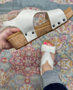 Corky's Refreshing White Wedge Sandal